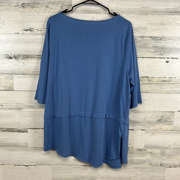 J. Jill Purejill Asymmetrical Hem Boat Neck Tee T-Shirt Women’s Size XL - Picture 3 of 6